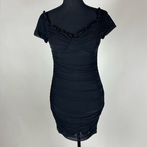 NWT Black Rouche Dress